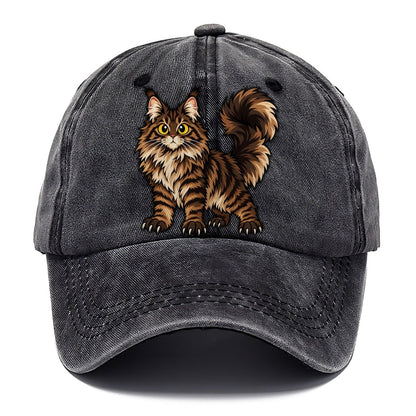 Maine Coon Standing Proud Peeking Cats Classic Cap – Graphite