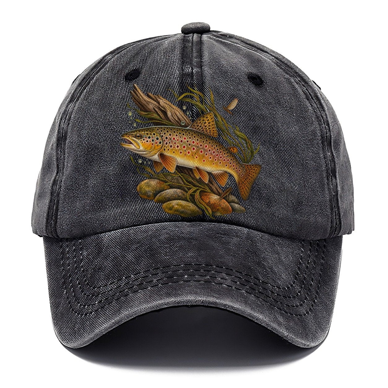 Brown Trout Specimen Study Fishing Club Classic Cap – Graphite
