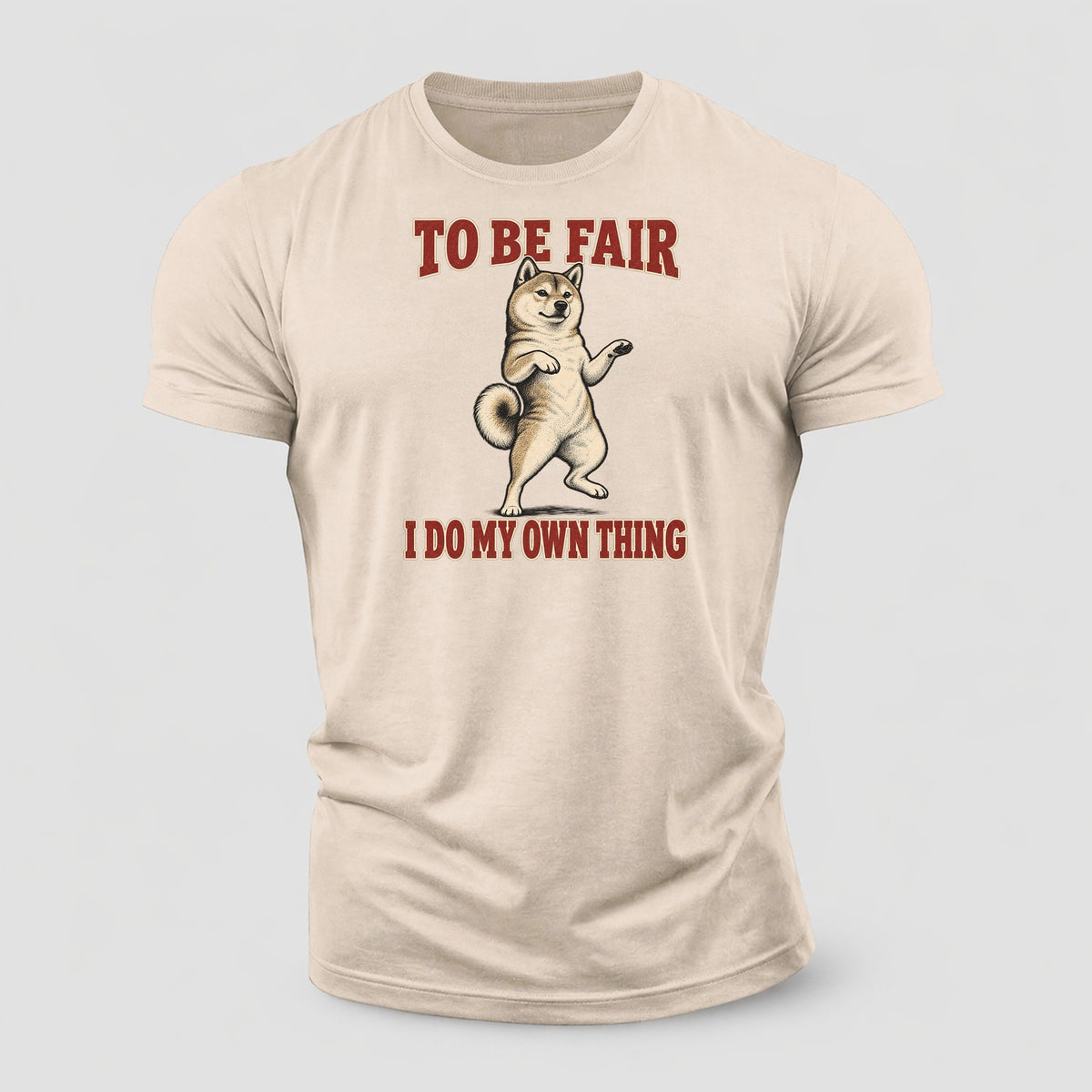 Shiba Inu Dog Declarations Cotton T-Shirt – Sand