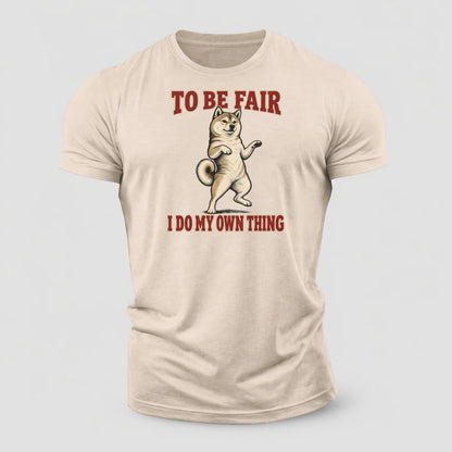 Shiba Inu Dog Declarations Cotton T-Shirt – Sand