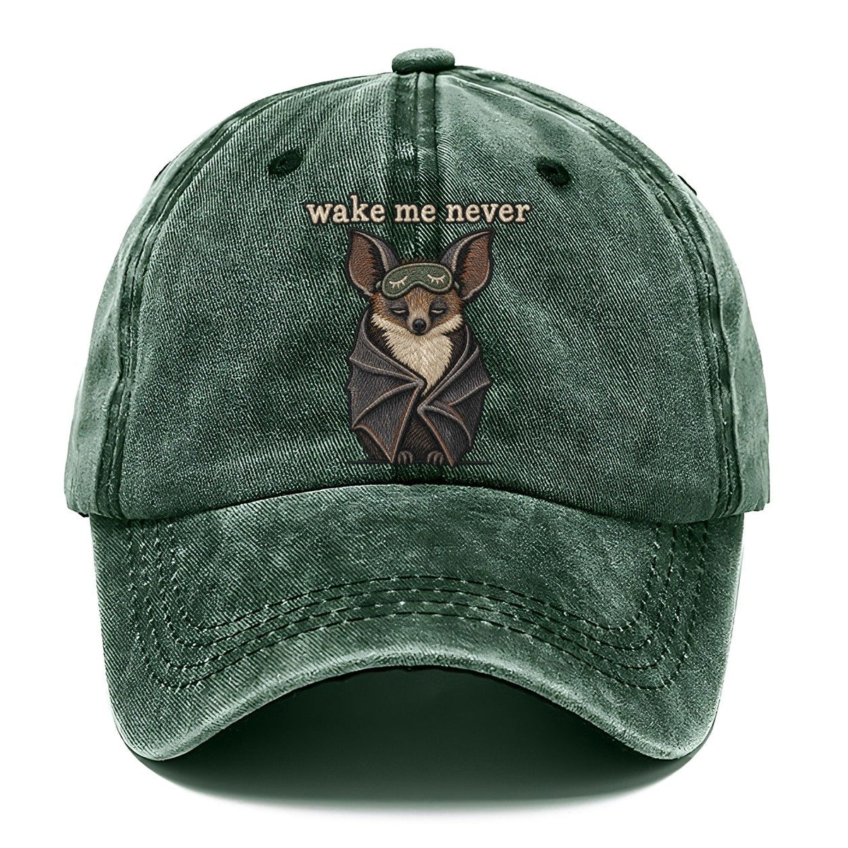 Wake Me Never Strongly Worded Classic Cap – Forest Mist