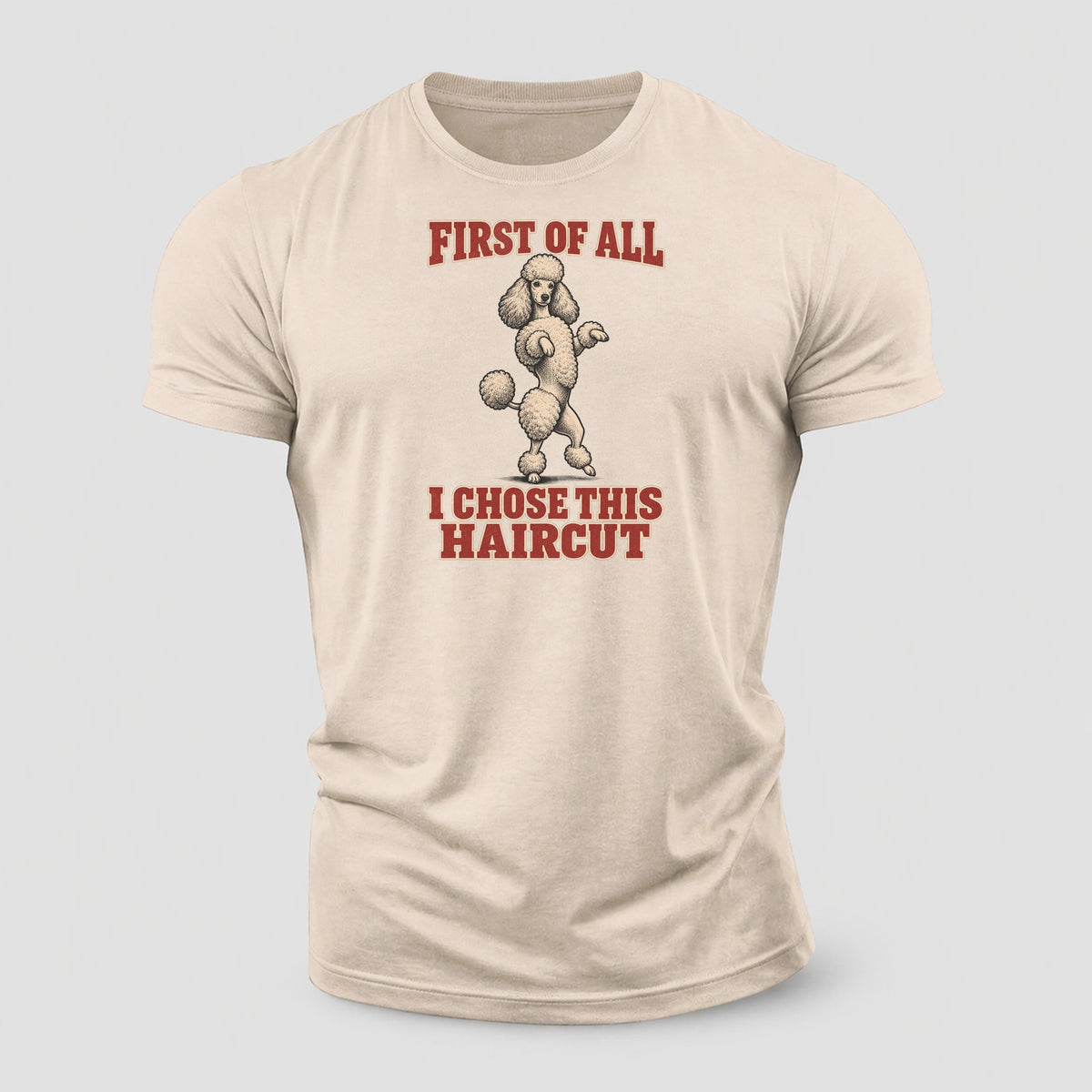 Standard Poodle Dog Declarations Cotton T-Shirt – Sand