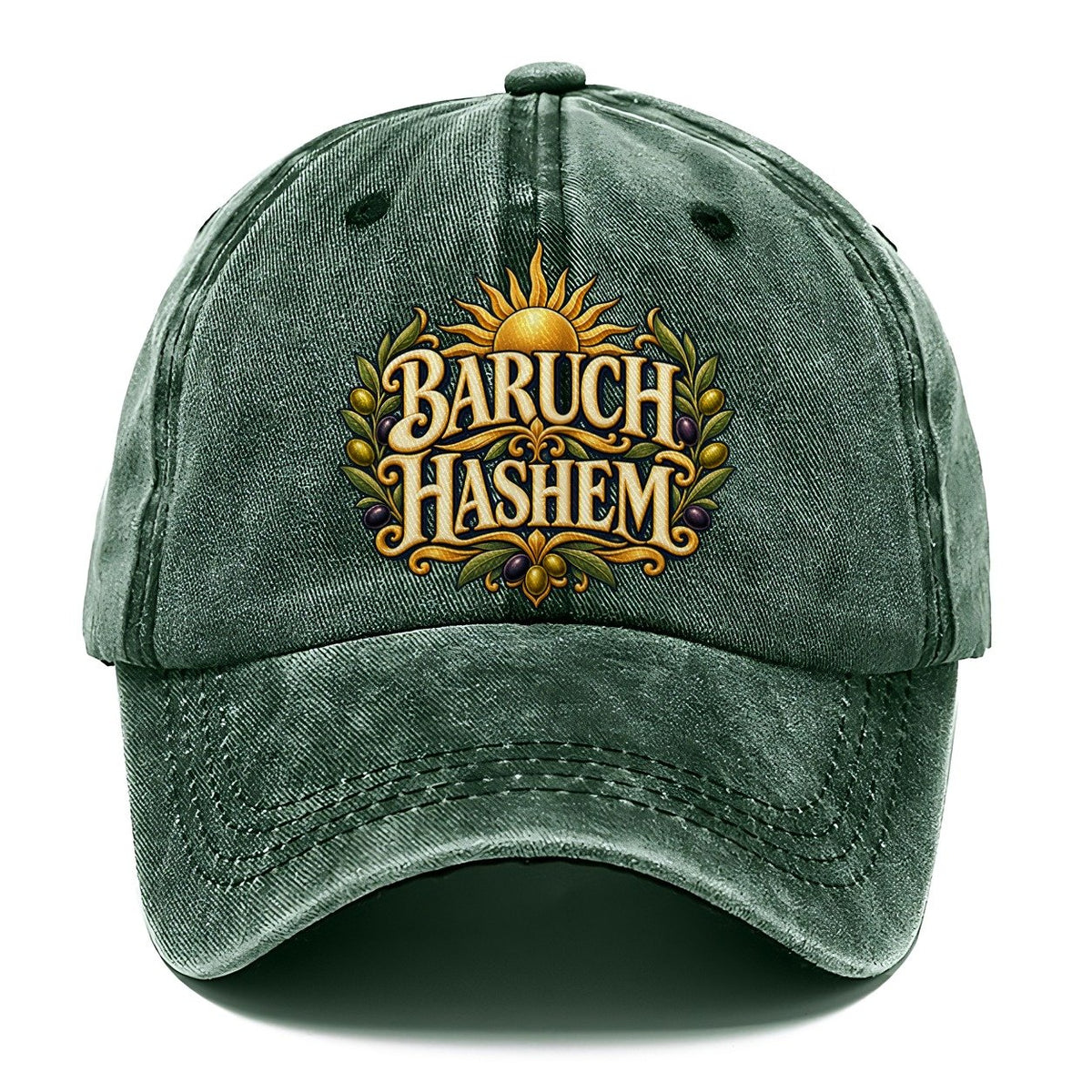 Baruch Hashem Sunlit Letters Everyday Originals Classic Cap – Forest Mist