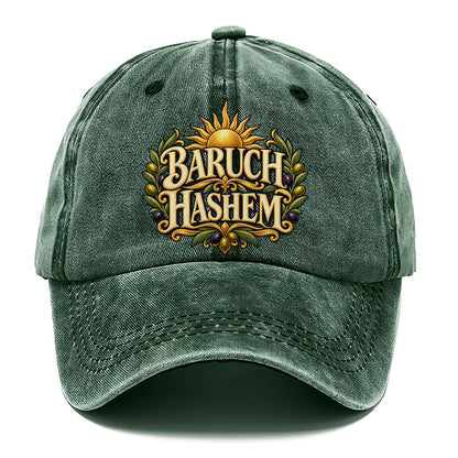 Baruch Hashem Sunlit Letters Everyday Originals Classic Cap – Forest Mist