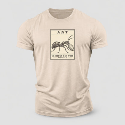 Ant Specimen Plate Creature Canticle Cotton T-Shirt – Sand
