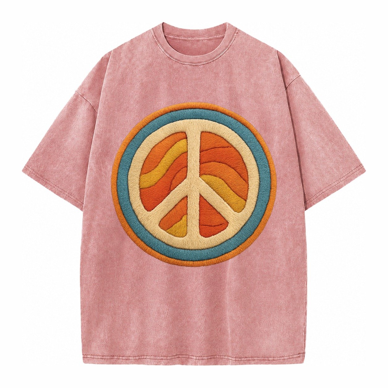 Retro Peace Harmony Vintage T-shirt – Dusty Rose