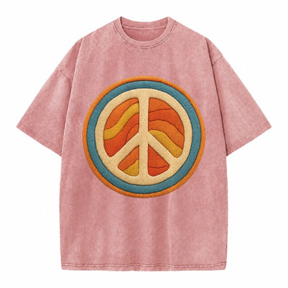 Retro Peace Harmony Vintage T-shirt – Dusty Rose