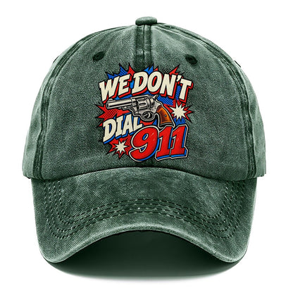 Comic Pop Burst We Don't Dial 911 Classic Cap – Forest Mist