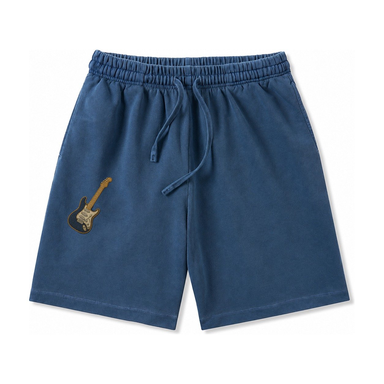 Electric Guitar Washed Shorts – Denim Blue