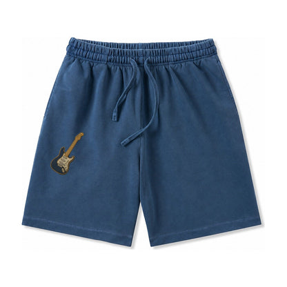 Electric Guitar Washed Shorts – Denim Blue