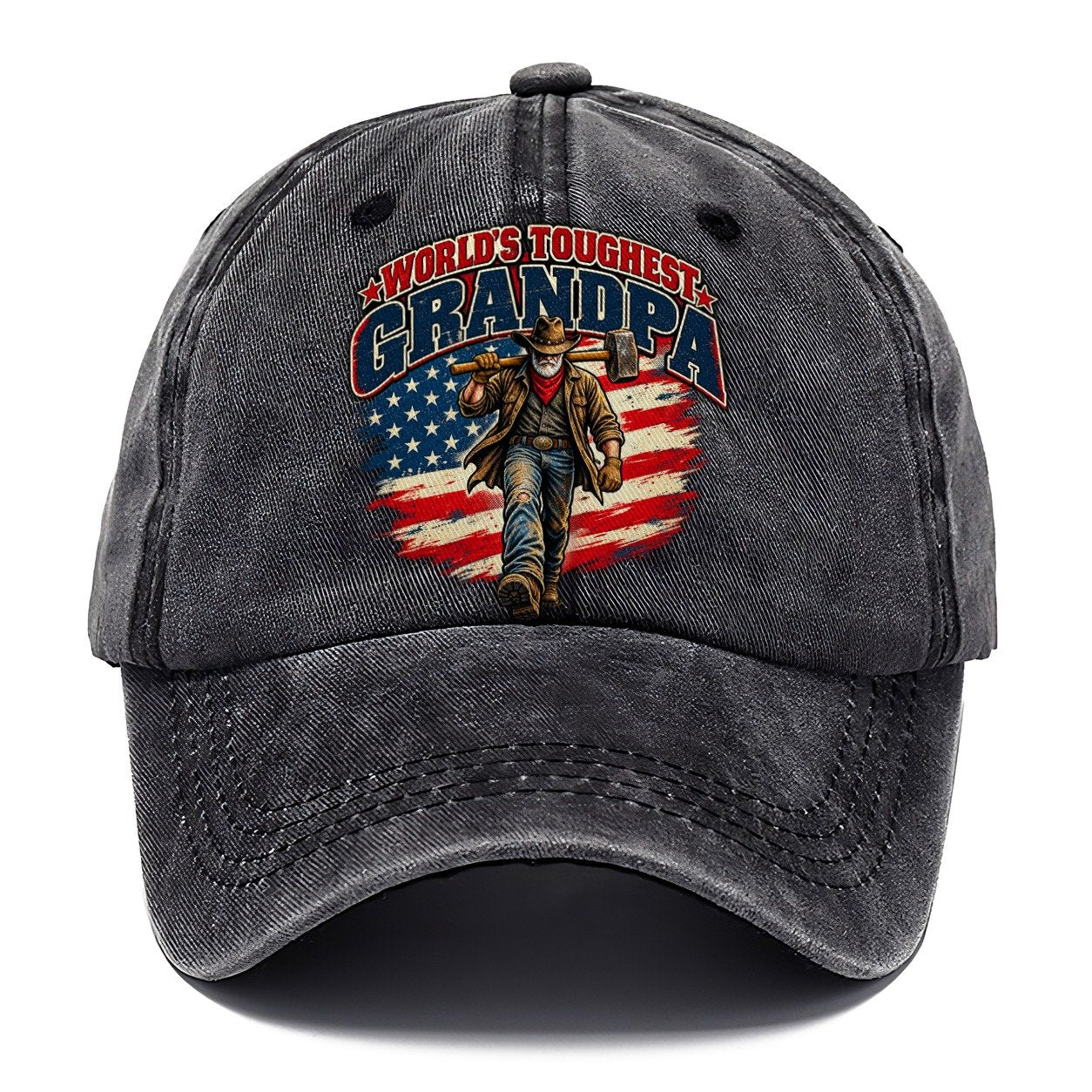 World S Toughest Grandpa Old Man Strong Classic Cap – Graphite