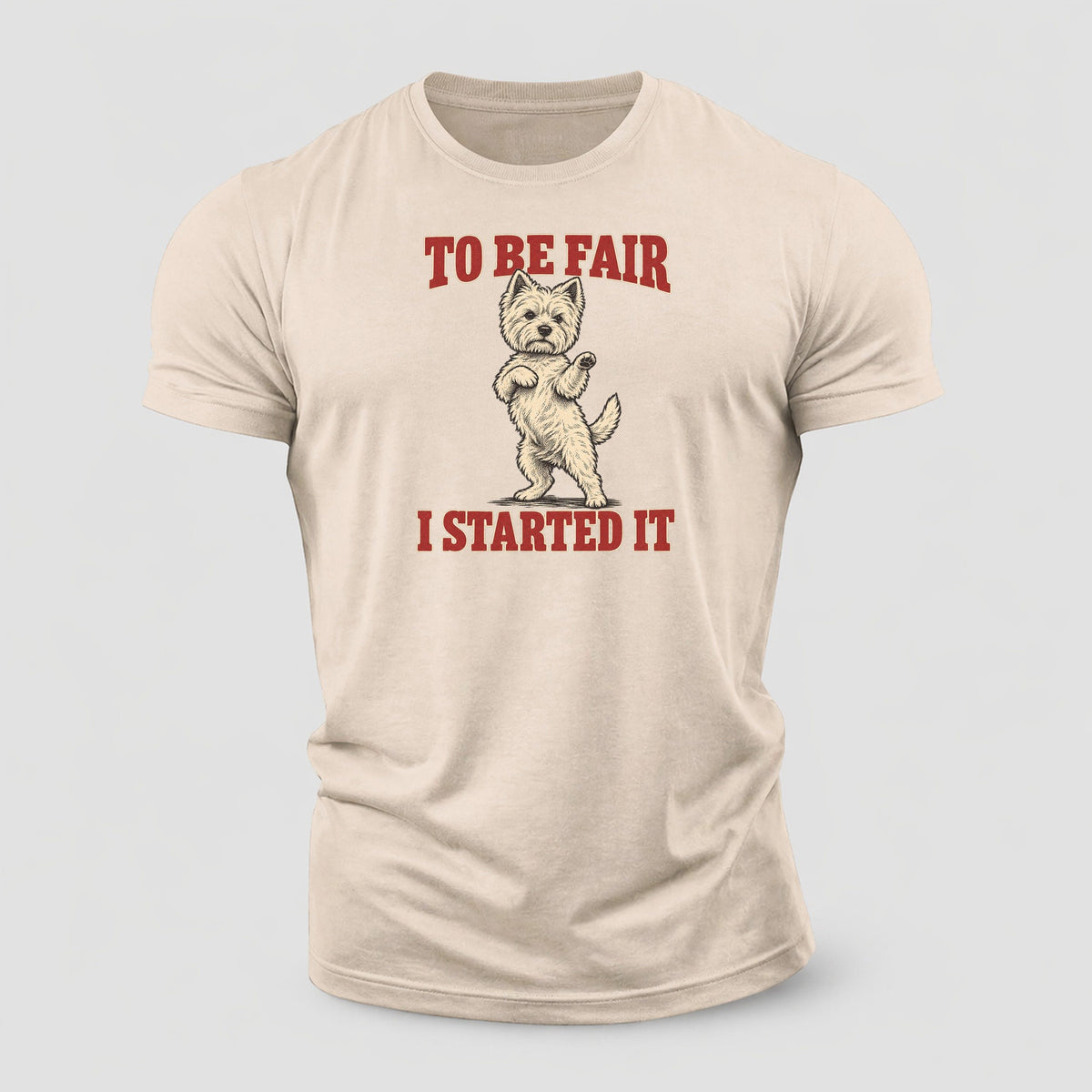 West Highland White Terrier Dog Declarations Cotton T-Shirt – Sand