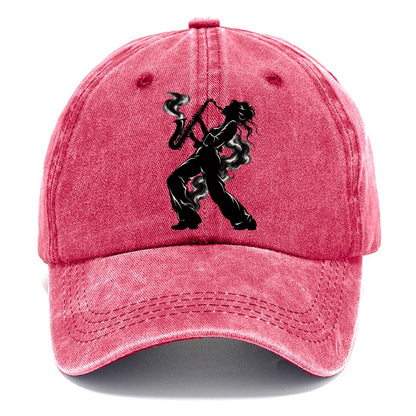 Woman Saxophone Player Classic Cap – Pomegranate Blush