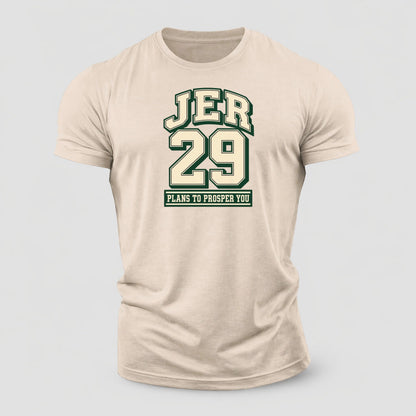Jeremiah 29 Varsity Chapel Varsity Cotton T-Shirt – Sand
