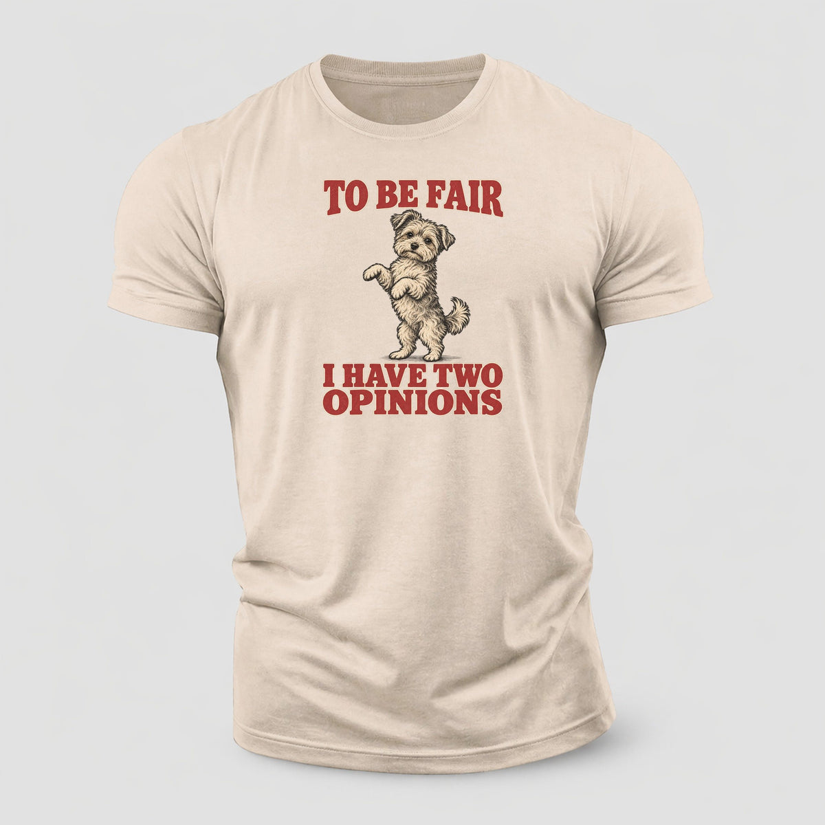 Yorkipoo Dog Declarations Cotton T-Shirt – Sand