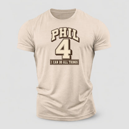 Philippians 4 Varsity Chapel Varsity Cotton T-Shirt – Sand