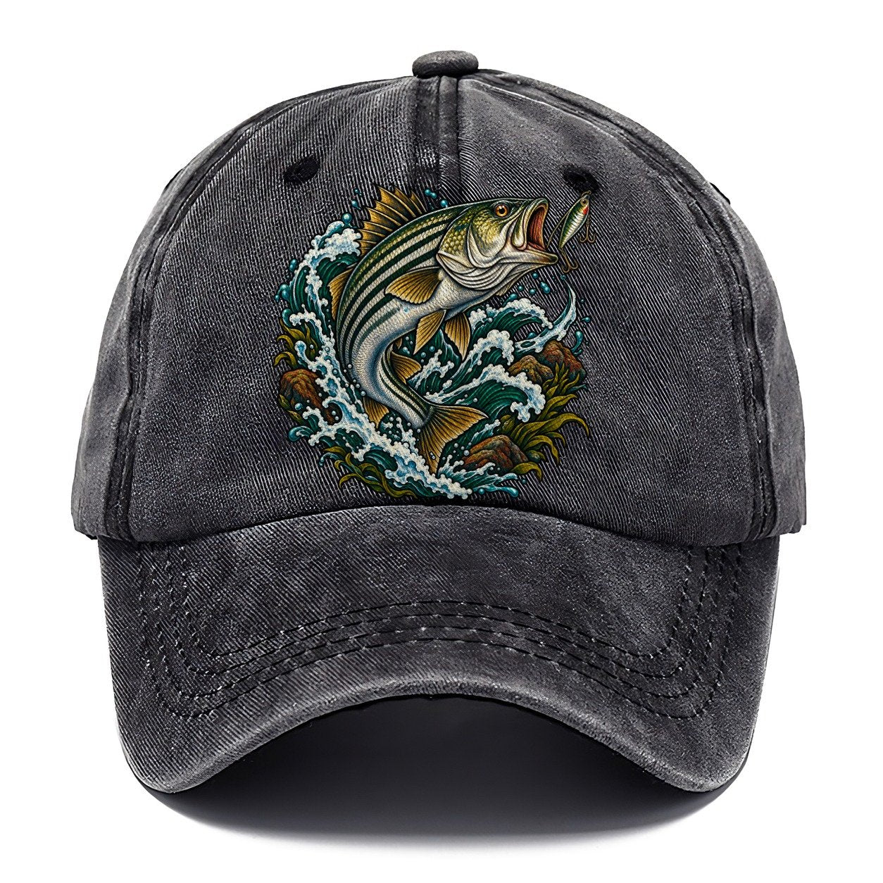 Striped Bass Surge Fishing Club Classic Cap – Graphite