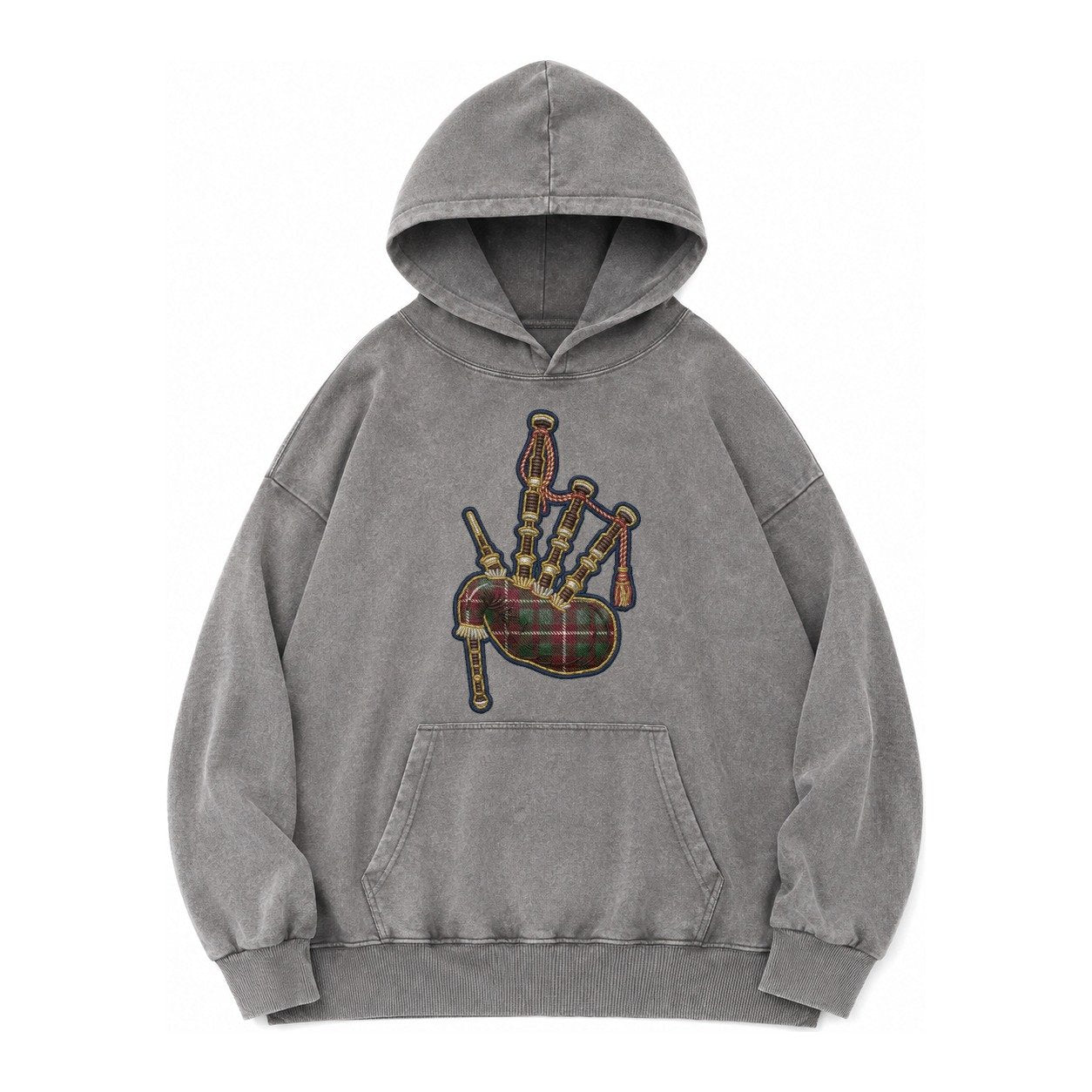 Scottish Thistle Vintage Washed Hoodie – Grey