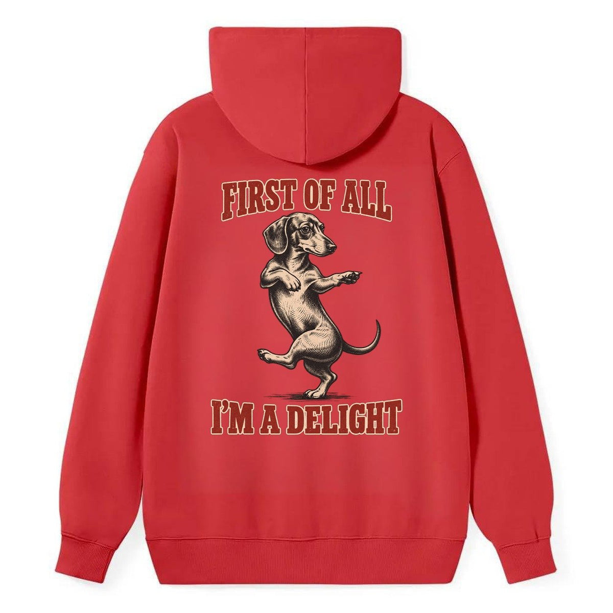 Dachshund Dog Declarations Classic Pullover Hoodie – Red