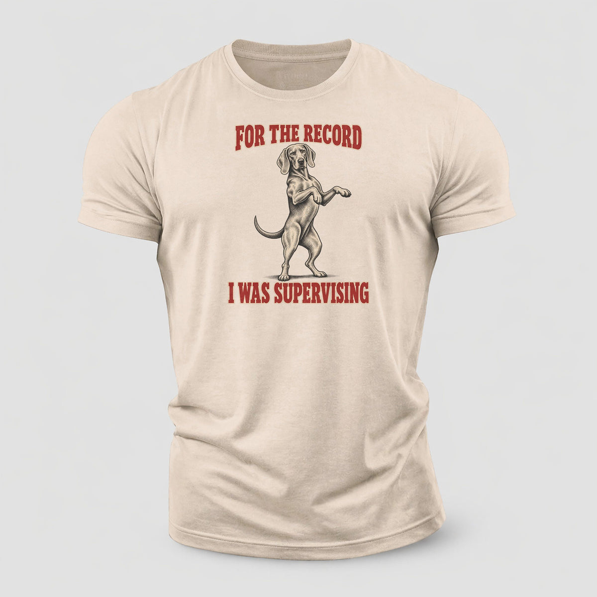 Weimaraner Dog Declarations Cotton T-Shirt – Sand
