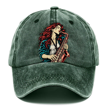 Red-Haired Saxophonist Classic Cap – Forest Mist