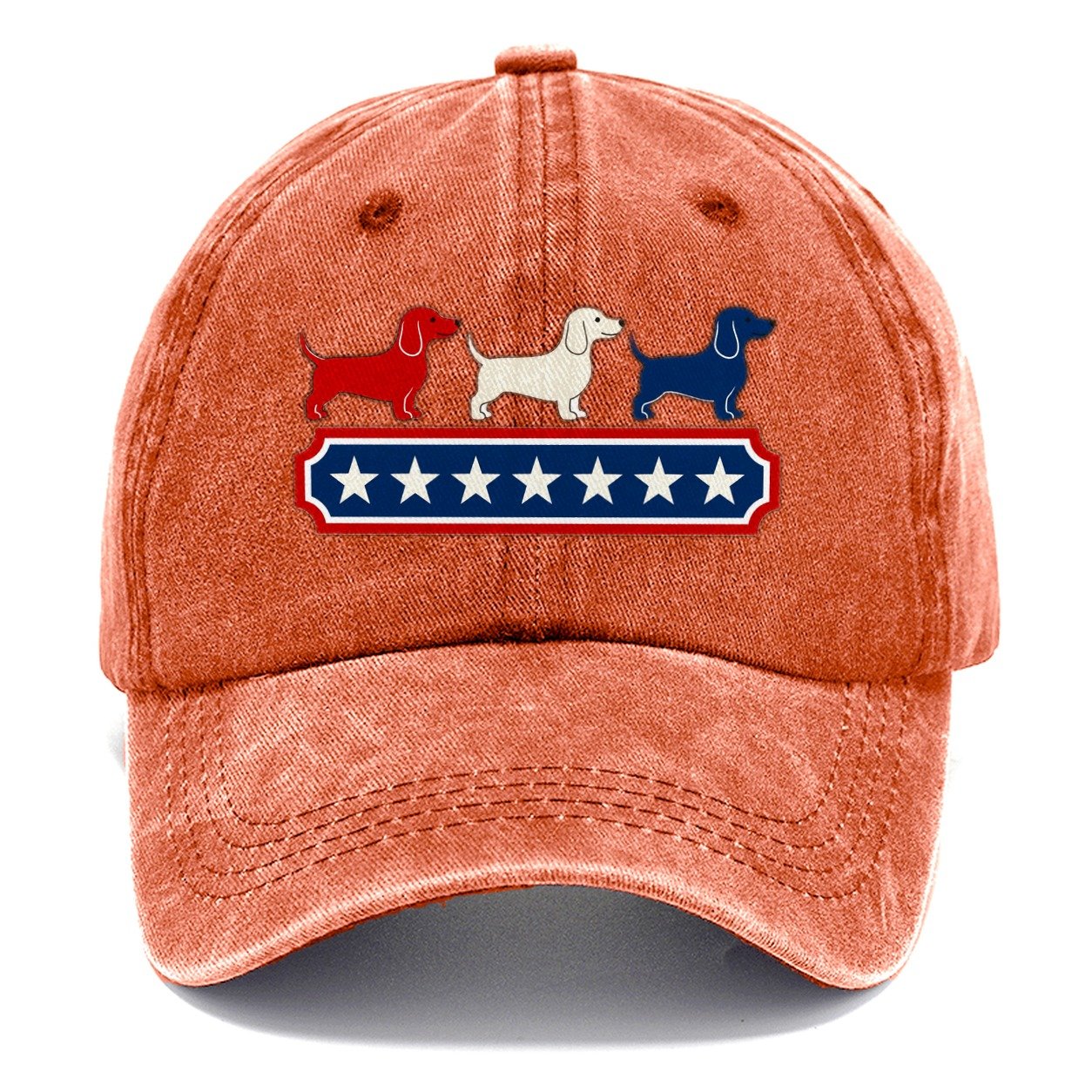 Patriotic Dachshunds Badge Classic Cap – Terracotta Clay