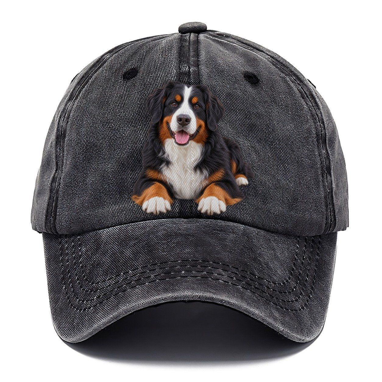 Bernese Mountain Dog Lying Down Top Breeds Classic Cap – Graphite