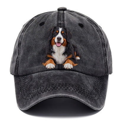 Bernese Mountain Dog Lying Down Top Breeds Classic Cap – Graphite