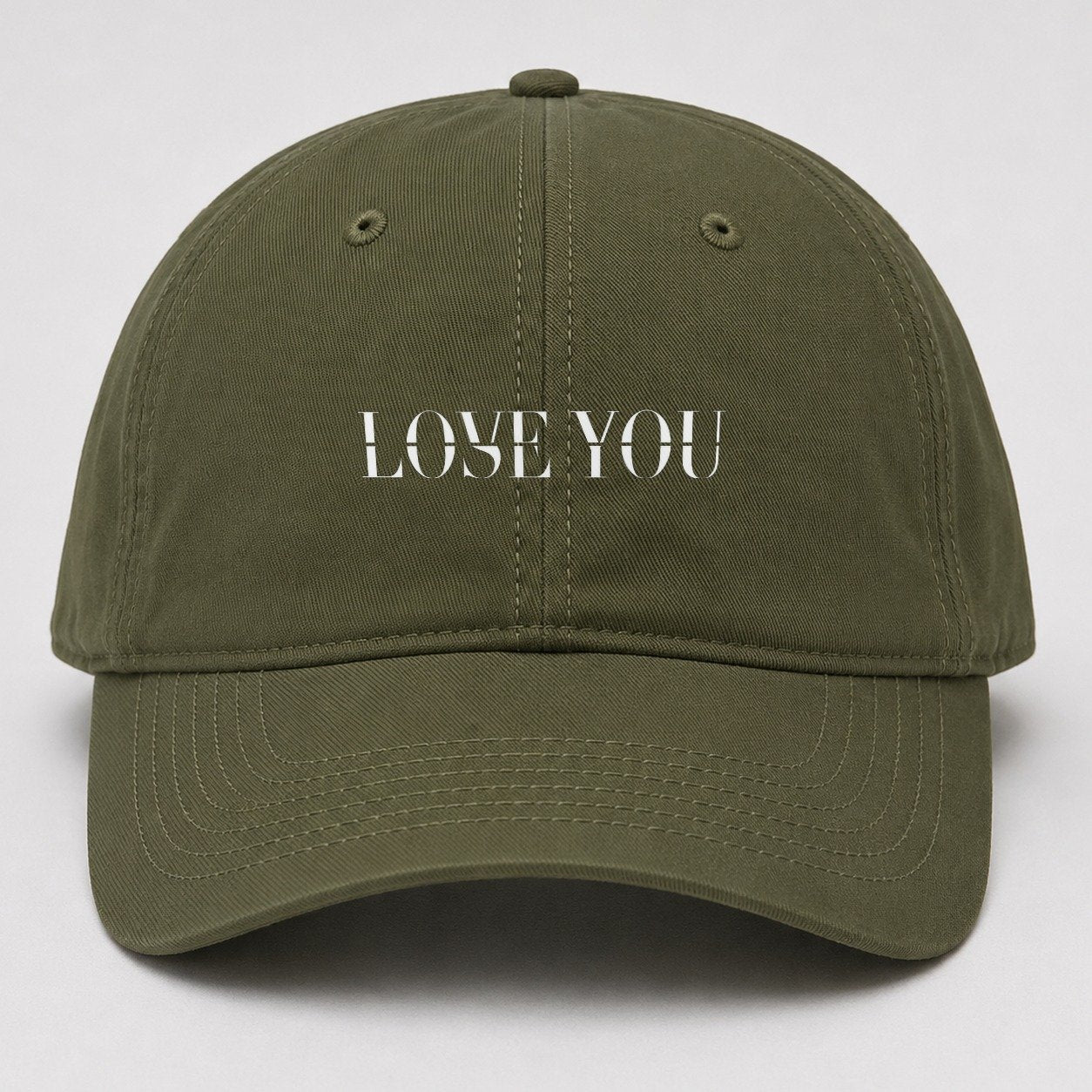 Love You Lose You Split Feelings Baseball Cap – Army Green