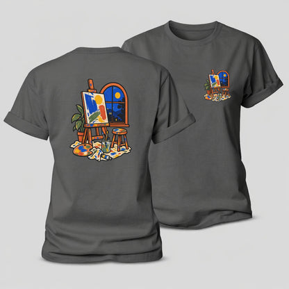 Easel At Dusk Clay Color Makers Women's Cotton T-Shirt – Grey