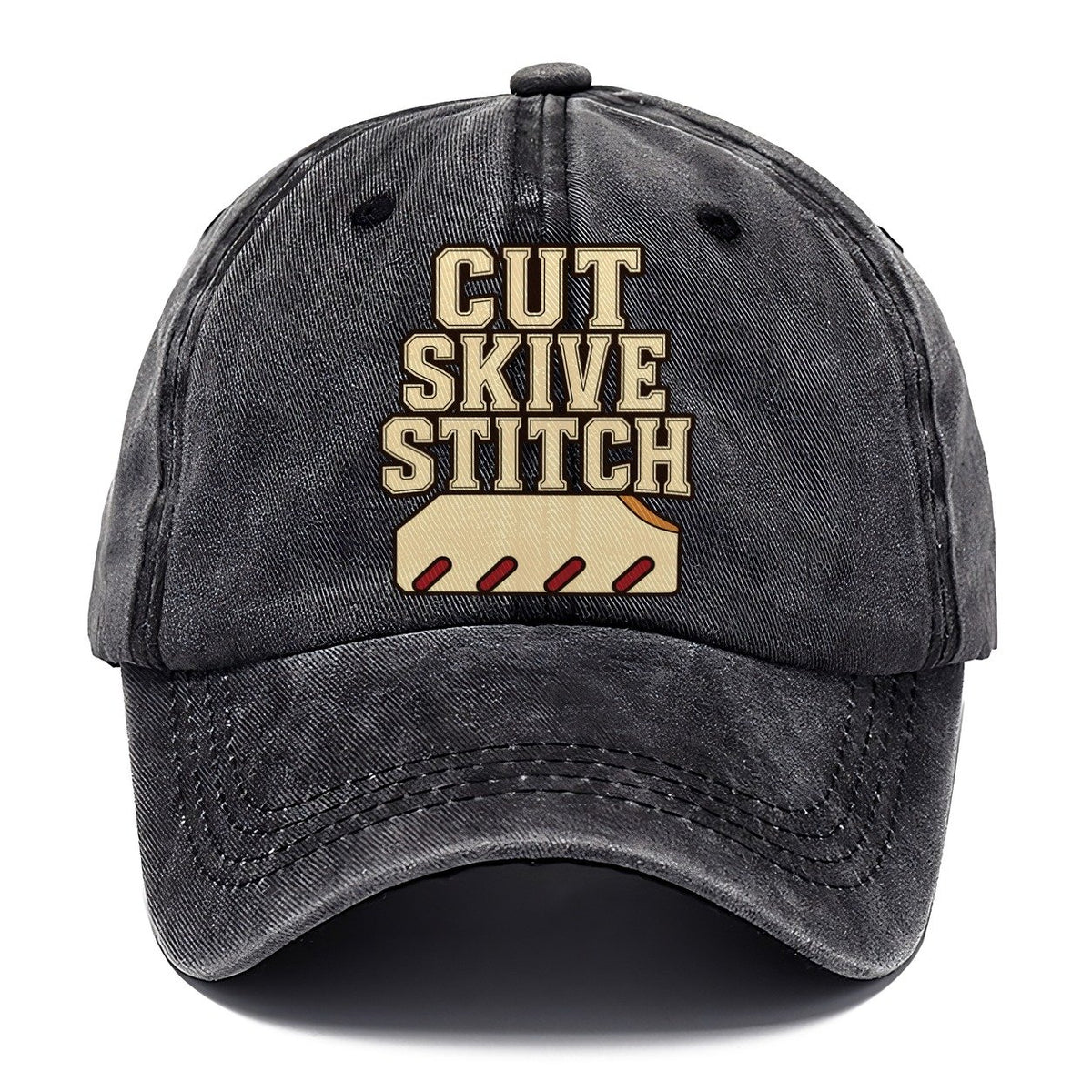 Cut Skive Stitch Leathercraft Classic Cap – Graphite