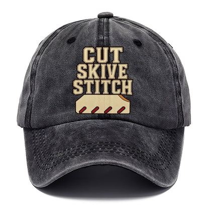 Cut Skive Stitch Leathercraft Classic Cap – Graphite
