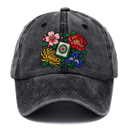Flower Season Mahjong Game Night Classic Cap – Graphite