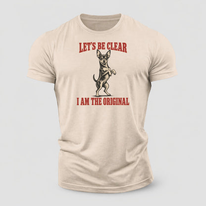 Miniature Pinscher Dog Declarations Cotton T-Shirt – Sand