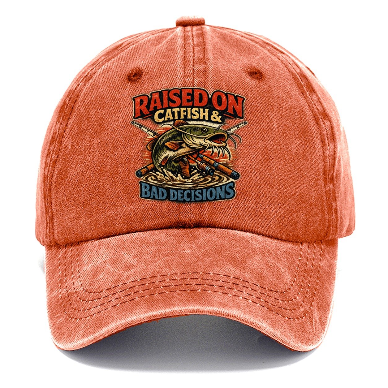 Raised On Catfish And Bad Decisions Classic Cap – Terracotta Clay