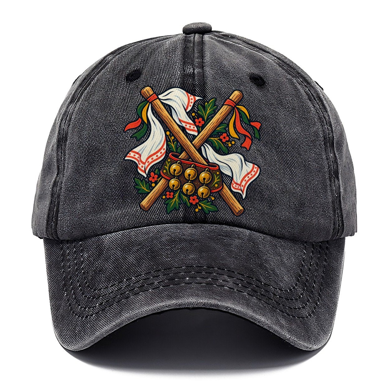 Morris Dance Bells Sticks And Handkerchiefs Uk Culture Heritage Classic Cap – Graphite