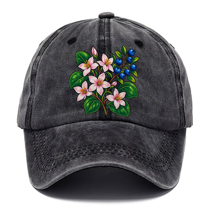 Nova Scotia Mayflower And Wild Blueberries Canada Cultural Icons Classic Cap – Graphite