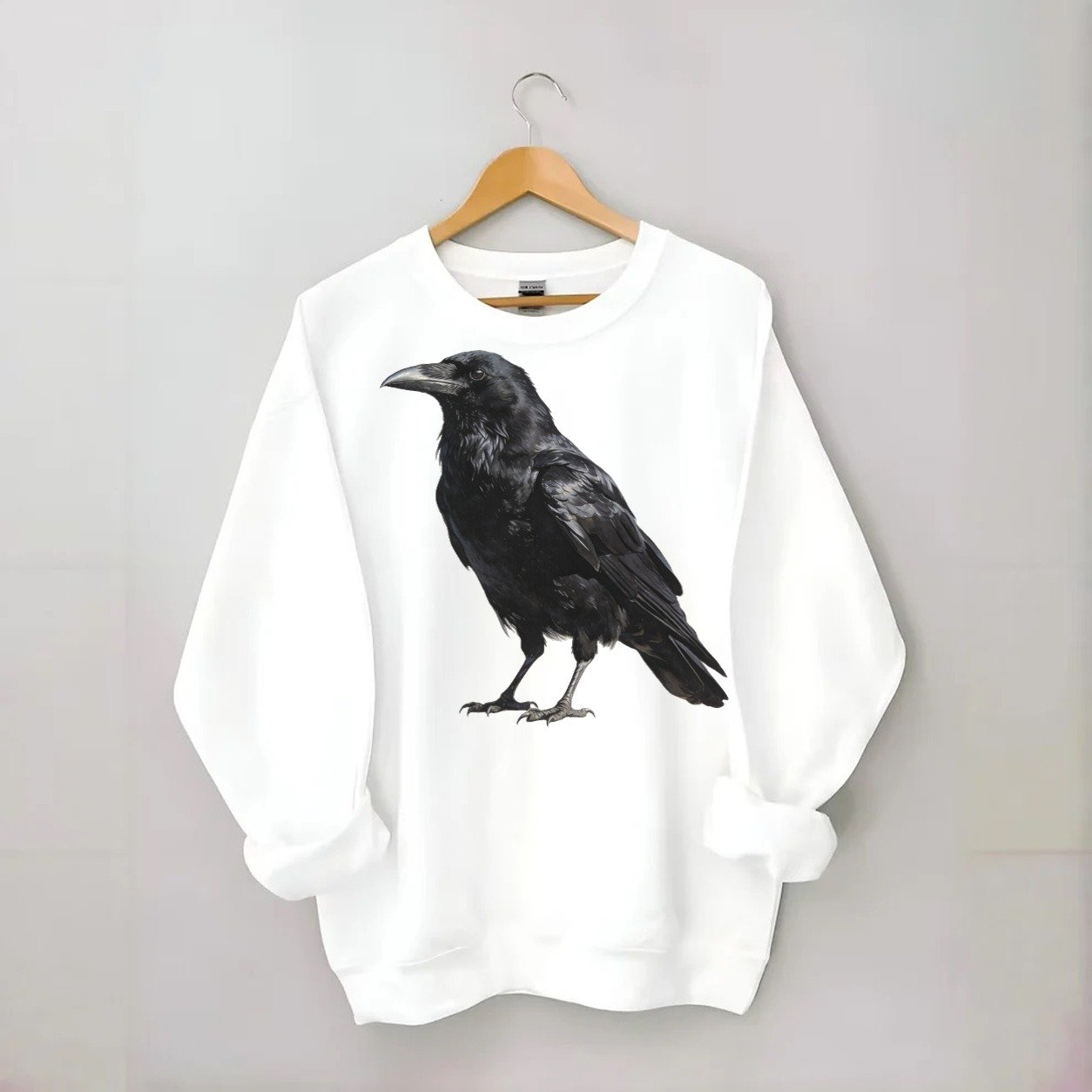 Raven Crewneck Sweatshirt – White