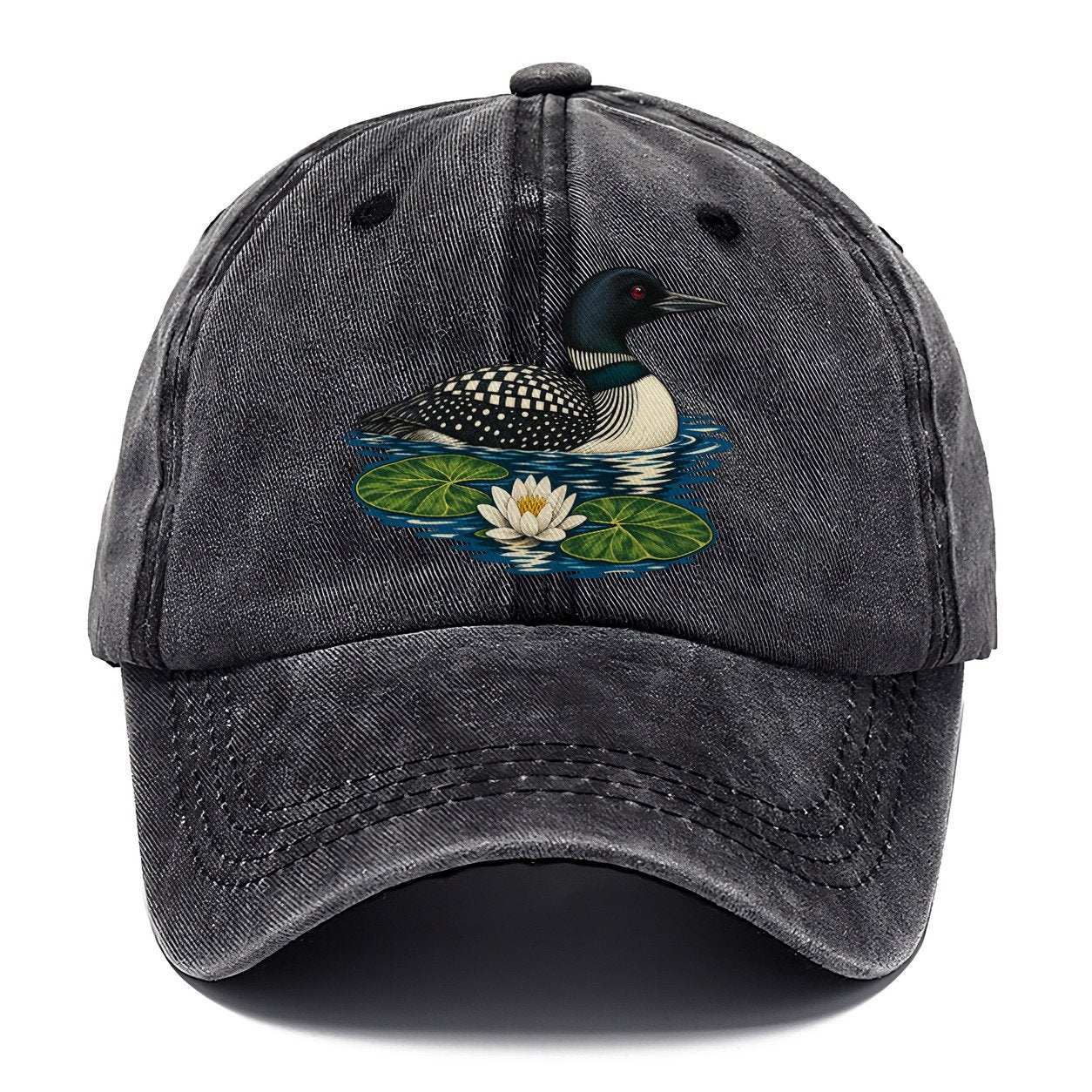 Common Loon And Water Lilies Canada Cultural Icons Classic Cap – Graphite
