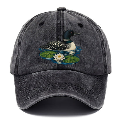 Common Loon And Water Lilies Canada Cultural Icons Classic Cap – Graphite