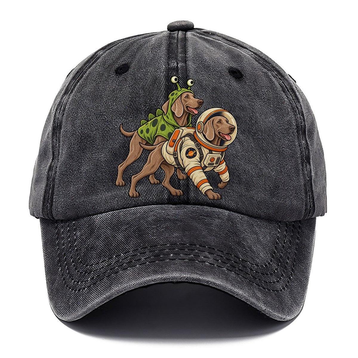 2 Weimaraners In Halloween Costumes Hdp 34 Parade Lineup Halloween Dog Parade Classic Cap – Graphite