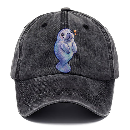 Manatee Upward Float Sea Sprite Classic Cap – Graphite