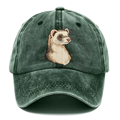Ferret Cream Portrait Small Pet Logos Classic Cap – Forest Mist