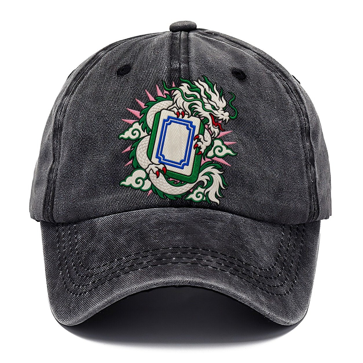 White Dragon Mahjong Game Night Classic Cap – Graphite
