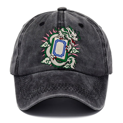 White Dragon Mahjong Game Night Classic Cap – Graphite