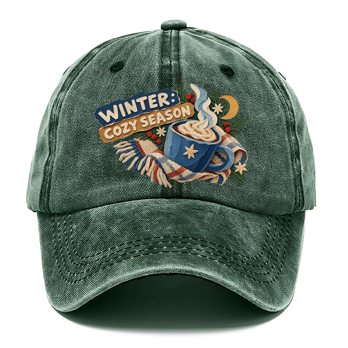 Winter Cozy Season Cocoa Cup Classic Cap – Forest Mist
