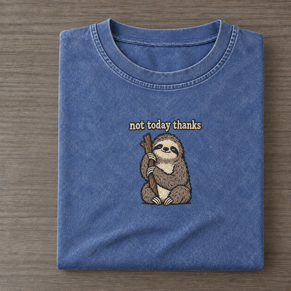 Not Today Thanks Strongly Worded Vintage T-shirt – Washed Blue