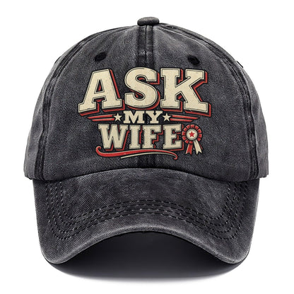 Ask My Wife American Wit Classic Cap – Graphite