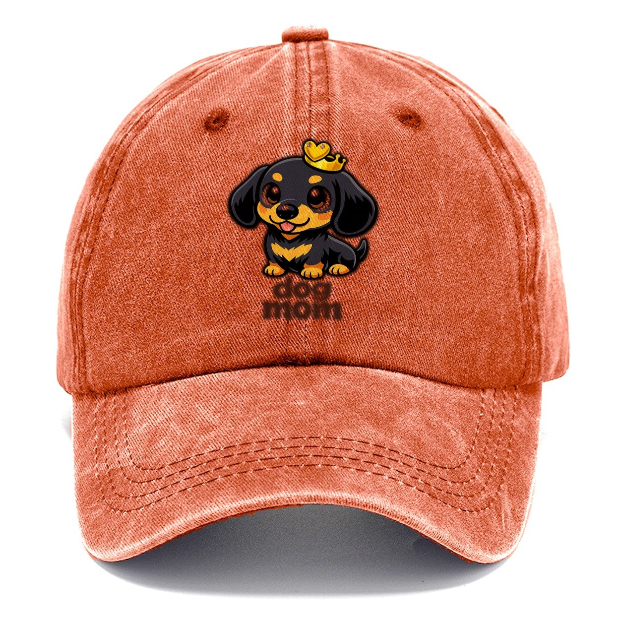 Dachshund Heart Crown Classic Cap – Terracotta Clay