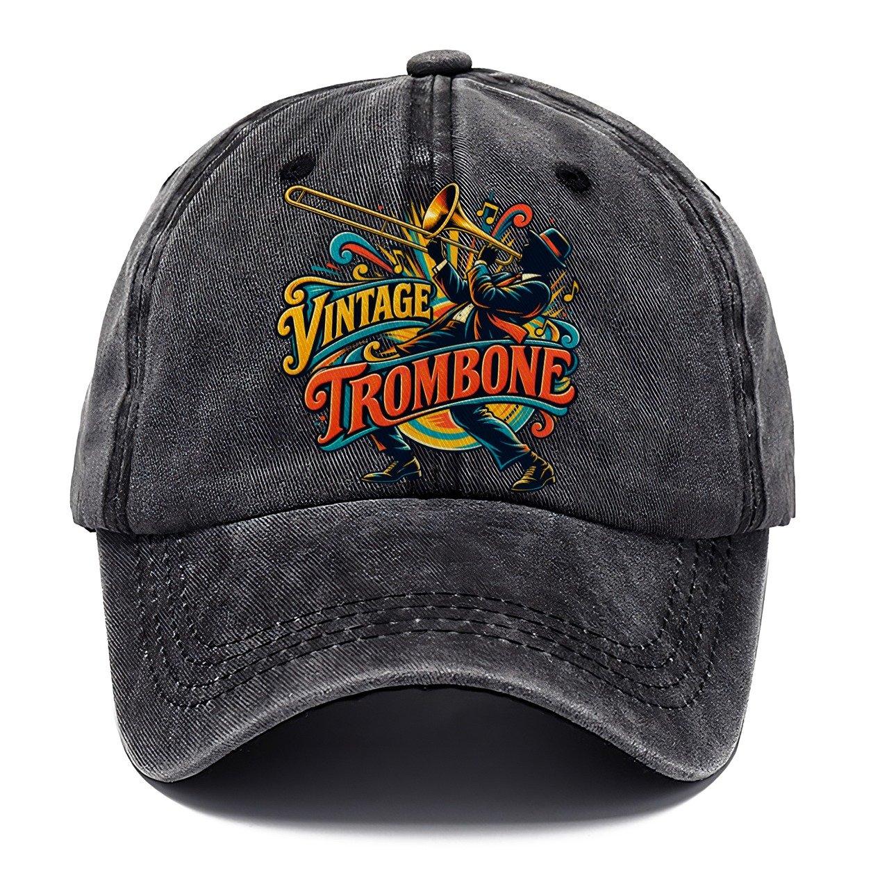 Vintage Trombone Music Instruments Classic Cap – Graphite
